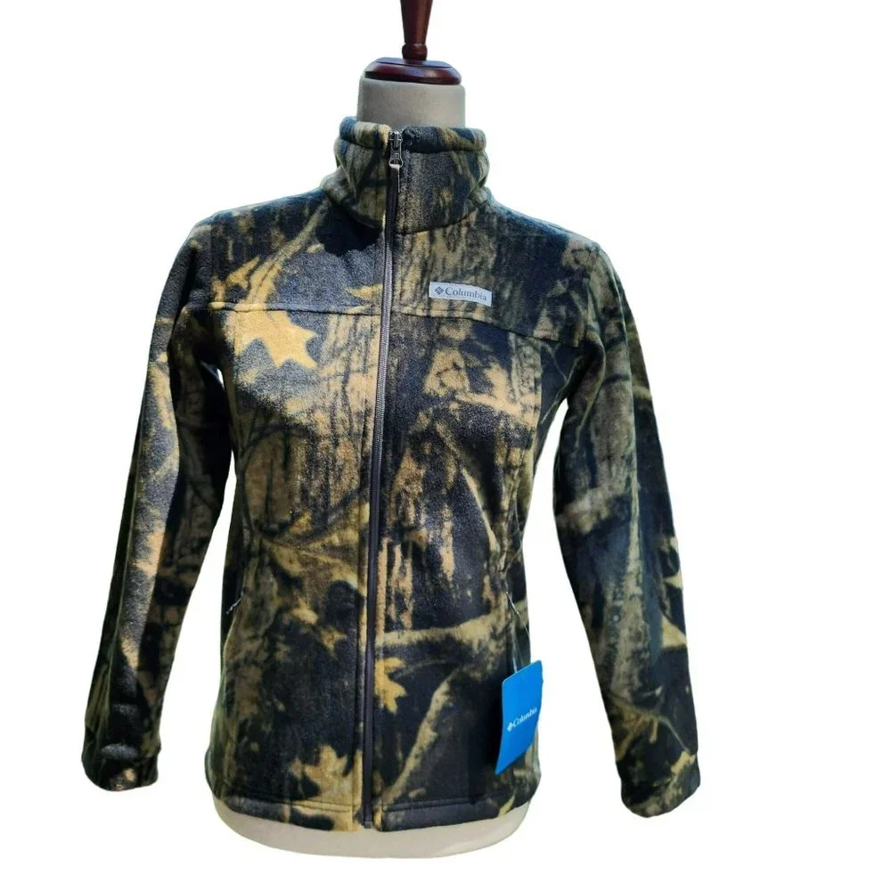 Columbia Boys Zing III Timberwolf Printed Fleece Jacket Size M‎